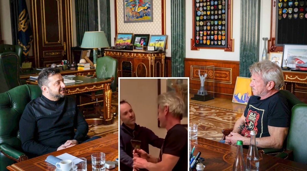 Ο Σον Πεν βραβεύτηκε στο Κίεβο με ένα συμβολικό Όσκαρ από συντρίμμια τρένου - Παρά τη νέα του νίκη στα κανονικά βραβεία, επέλεξε να βρίσκεται στην Ουκρανία.