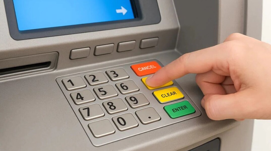 Πληκτρολόγηση PIN σε ΑΤΜ