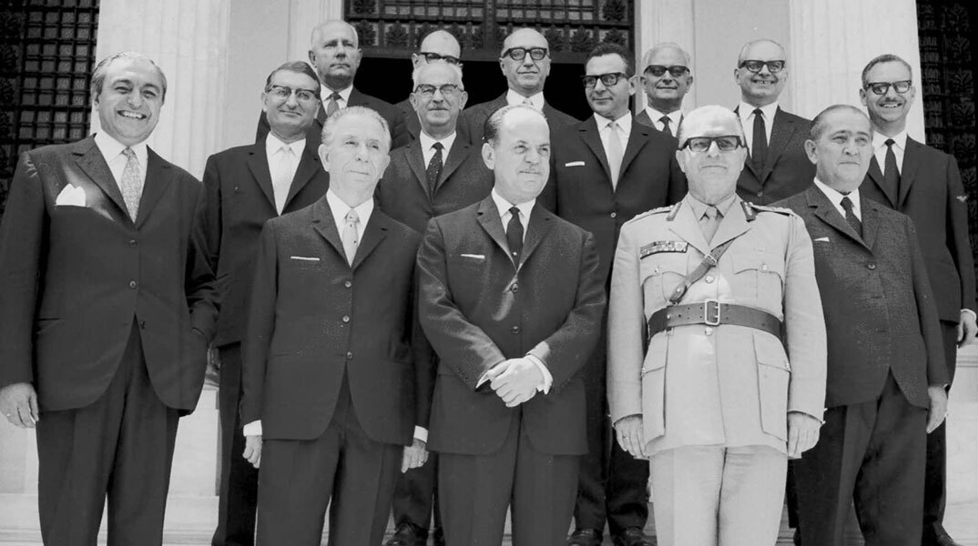 Ο Γ. Παπαδόπουλος και η κυβέρνησή του το 1968 © EUROKINISSI