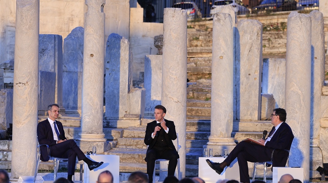 Κυριάκος Μητσοτάκης, Εμανουέλ Μακρόν, Αλέξης Παπαχελάς