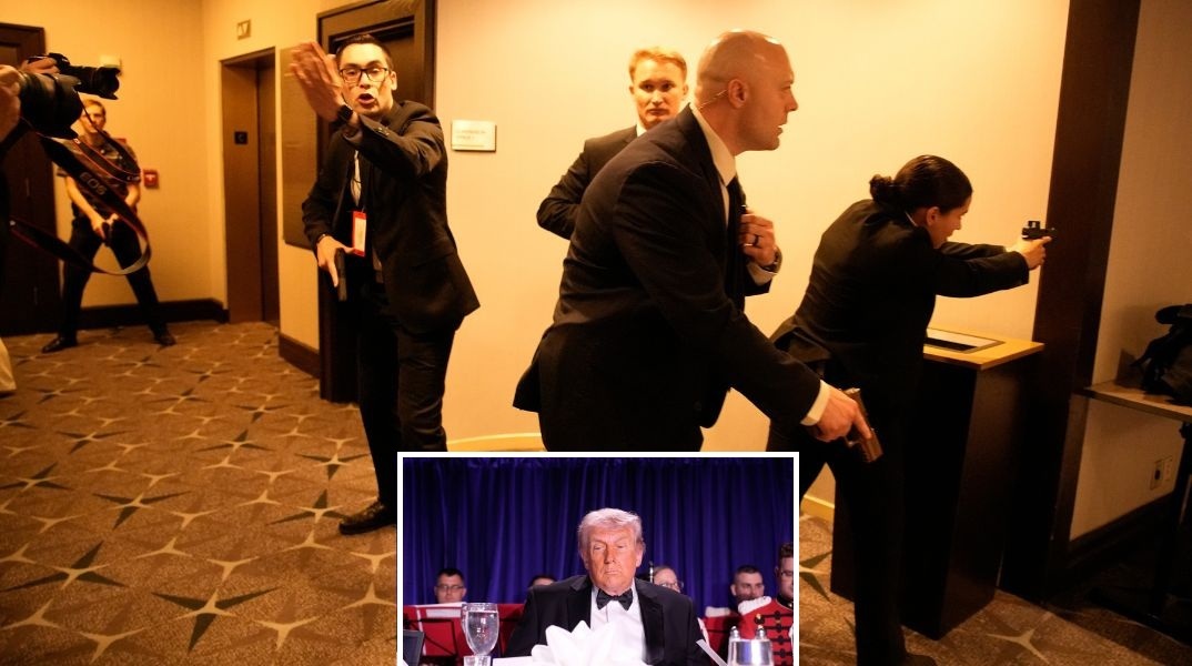 Βίντεο: Πυροβολισμοί στο δείπνο ανταποκριτών προκάλεσαν άμεση απομάκρυνση του Ντόναλντ Τραμπ και της Πρώτης Κυρίας, Μελάνια Τραμπ. 