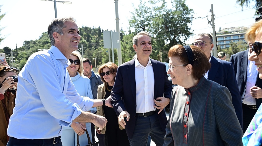 Κώστας Μπακογιάννης, Κυριάκος Μητσοτάκης και Λίνα Μενδώνη