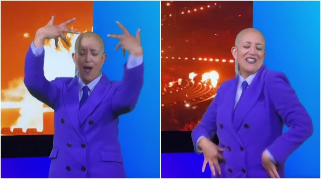 Eurovision 2026: Viral η διερμηνέας του BBC που χόρευε με πάθος το «Jalla» της Κύπρου 