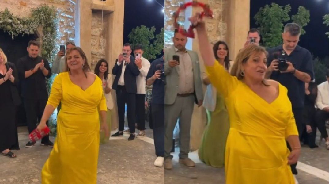 Ο χορός της Βίκυς Σταυροπούλου στον γάμο της Δανάης Μπάρκα έγινε viral και θύμισε το «Είσαι το Ταίρι μου» 