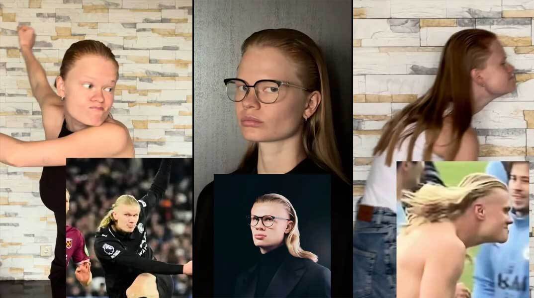 H 24χρονη που έγινε viral για την ομοιότητά της με τον Έρλινγκ Χάλαντ