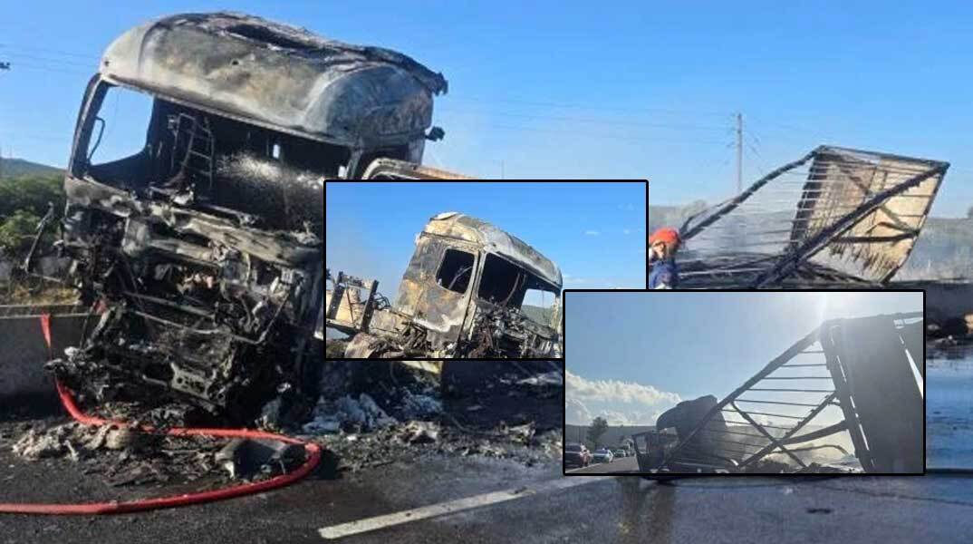 Τροχαίο δυστύχημα με φορτηγά στην Εθνική Οδό Αθηνών - Λαμίας