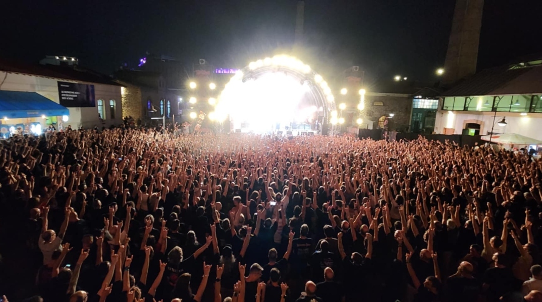 Στιγμιότυπο από το πρώτο Rock Hard Festival Greece στην Τεχνόπολη, τον Σεπτέμβριο του 2025