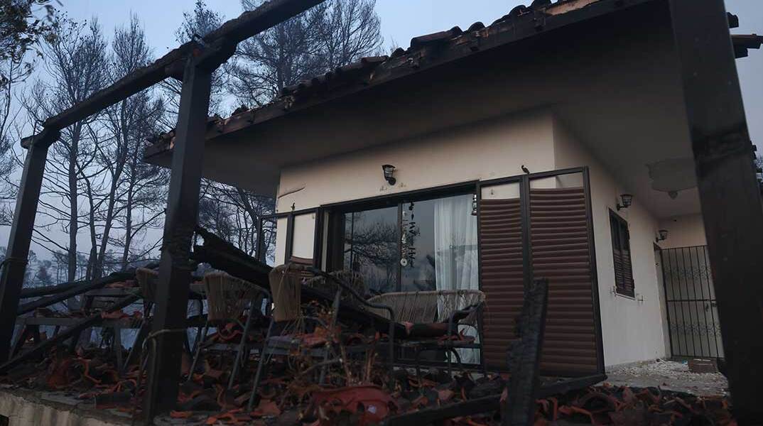 Καμένη γη στη Χαλκιδική μετά τη φωτιά