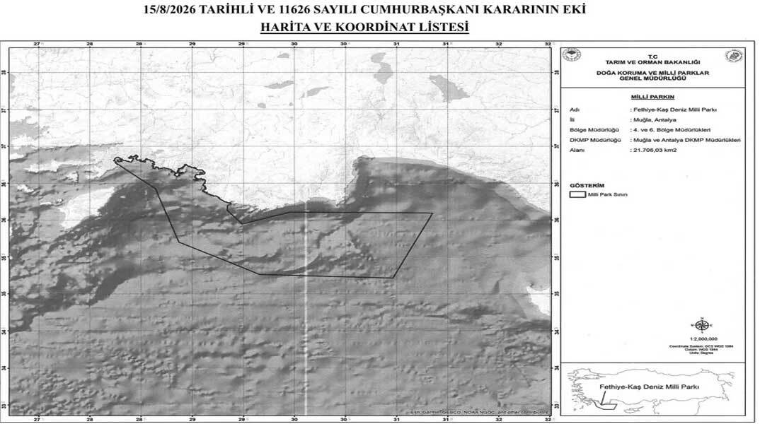 Το τουρκικό θαλάσσιο πάρκο καλύπτει περιοχή ανάμεσα στη Ρόδο και το Καστελόριζο