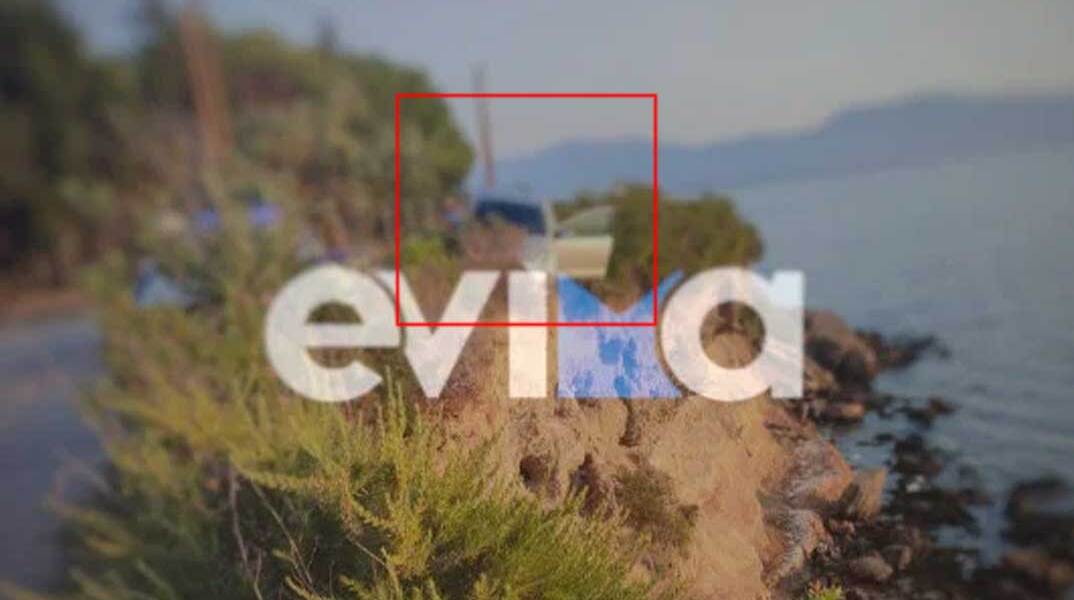 Αυτοκίνητο στην Εύβοια έχει σταματήσει στην άκρη του γκρεμού