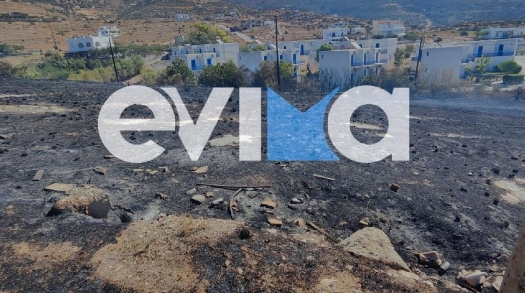 Οριοθετήθηκε η φωτιά στον Αετό Καρύστου Ευβοίας