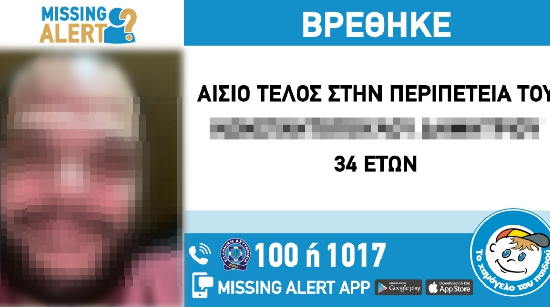 Αίσιο τέλος στην εξαφάνιση 34χρονου από τη Ριζούπολη