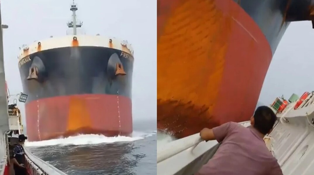 Φορτηγό πλοίο ετοιμάζεται να εμβολίσει αλιευτικό