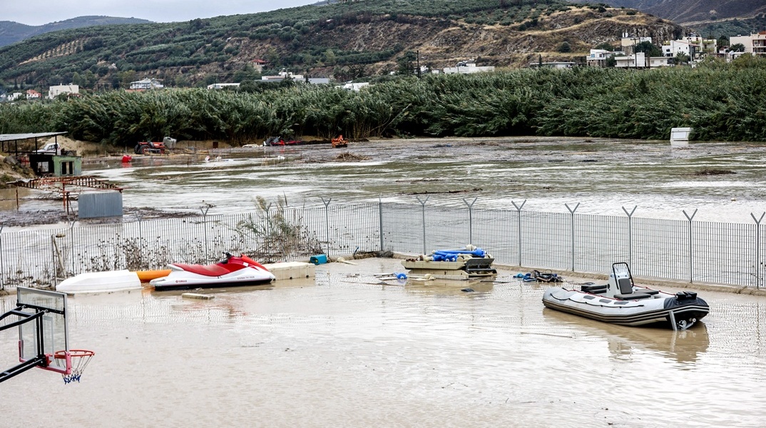 Πλημμυρισμένη περιοχή στην Κρήτη από την κακοκαιρία