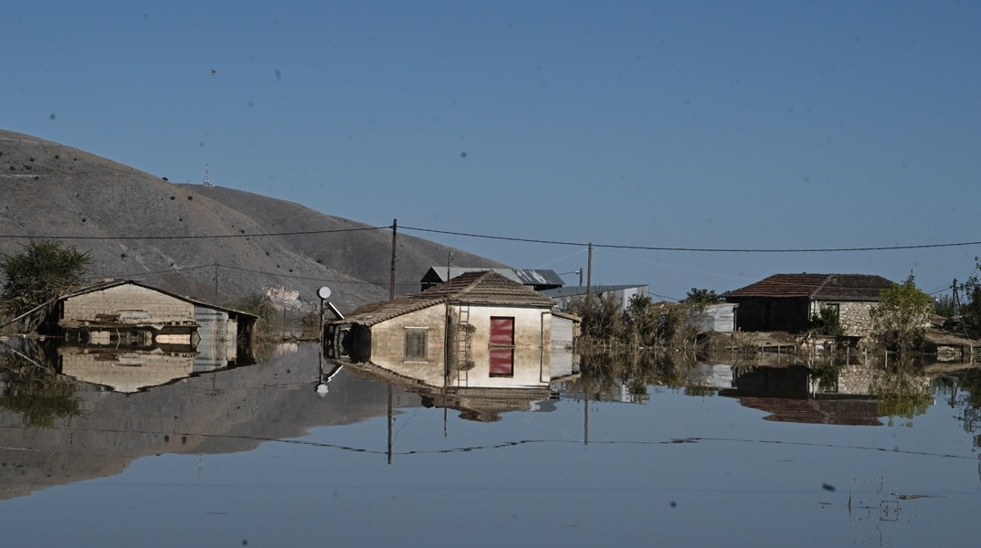 Πλημμυρισμένη περιοχή στην Καρδίτσα από την κακοκαιρία Daniel