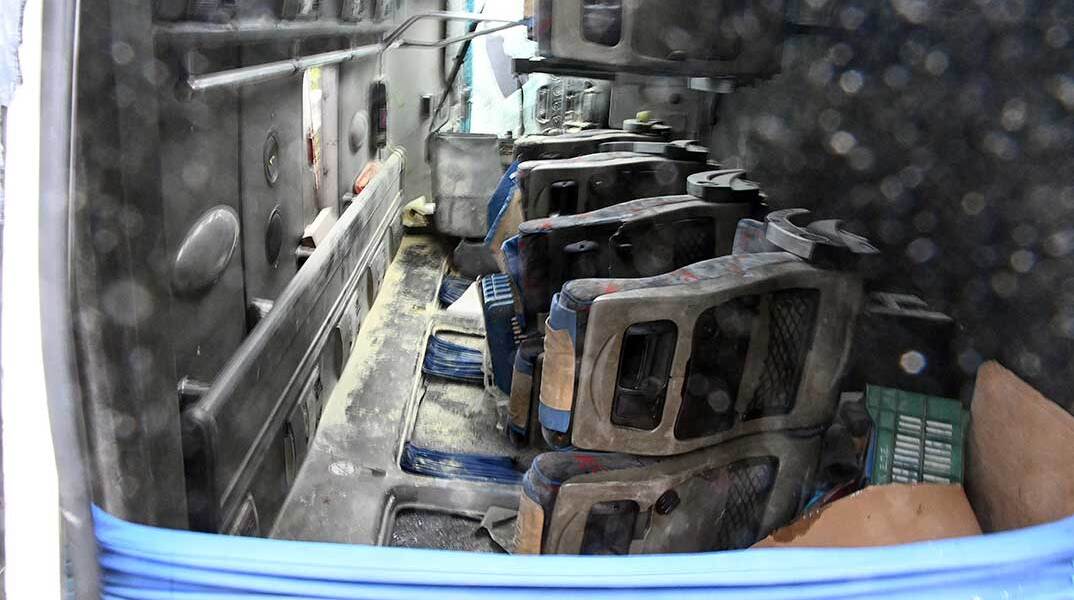 Το βαν που ανετράπη στην Αργολίδα