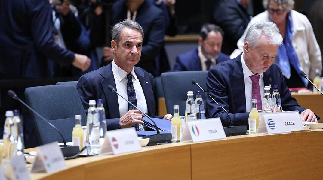 Ο πρωθυπουργός Κυριάκος Μητσοτάκης στη Σύνοδο Κορυφής της ΕΕ στις Βρυξέλλες
