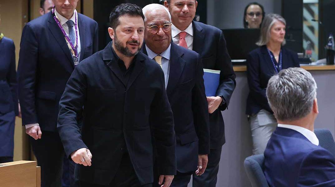 Ο πρόεδρος της Ουκρανίας Βολοντίμιρ Ζελένσκι στη Σύνοδο Κορυφής της ΕΕ