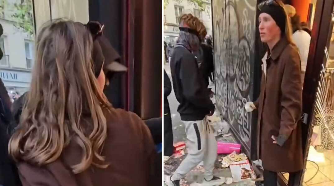 Γυναίκα στη Γαλλία προσπαθεί να σταματήσει τη λεηλασία σούπερ μάρκετ