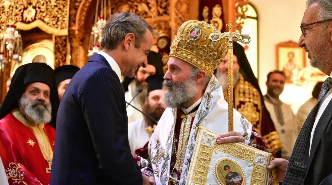 Επίσκεψη Κυριάκου Μητσοτάκη στον Άγιο Δημήτριο Αττικής - Ο Αρχιεπίσκοπος Αυστραλίας τον συνεχάρη για τη συμφωνία για τη Μονή Σινά.