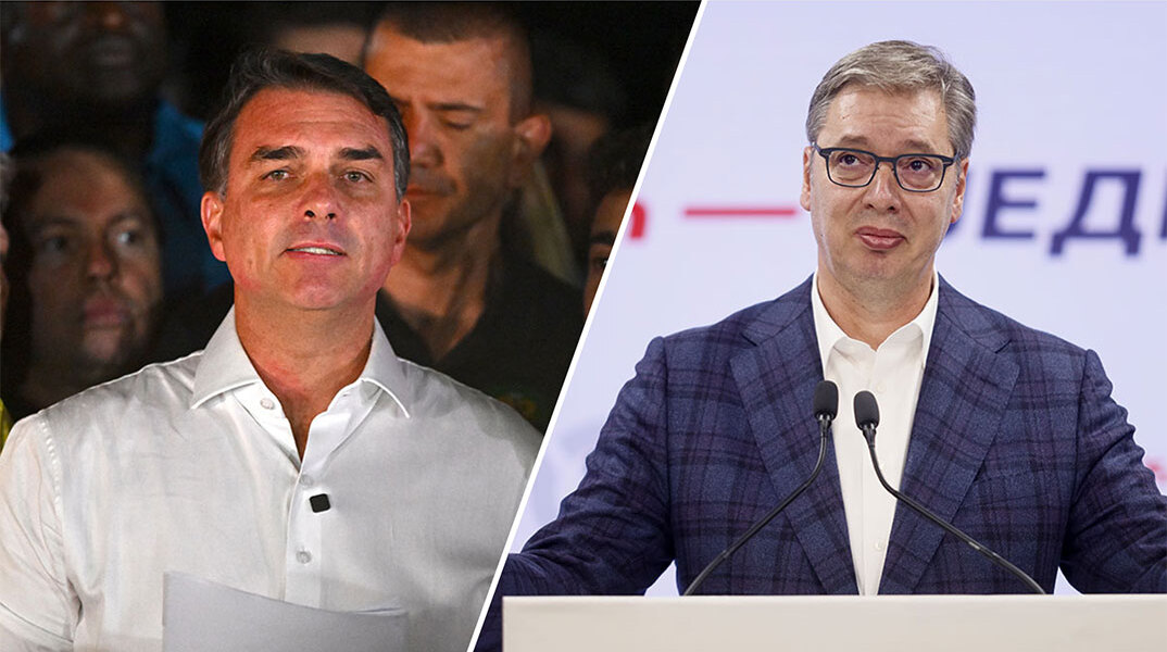 Φλάβιο Μπολσονάρου © EPA/ANDRE BORGES | Αλεξάνταρ Βούτσιτς © EPA/MARKO DJOKOVIC