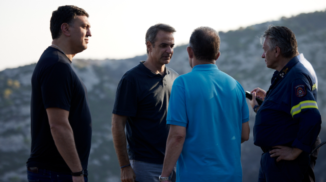 Ο Κυριάκος Μητσοτάκης στην Πάρνηθα