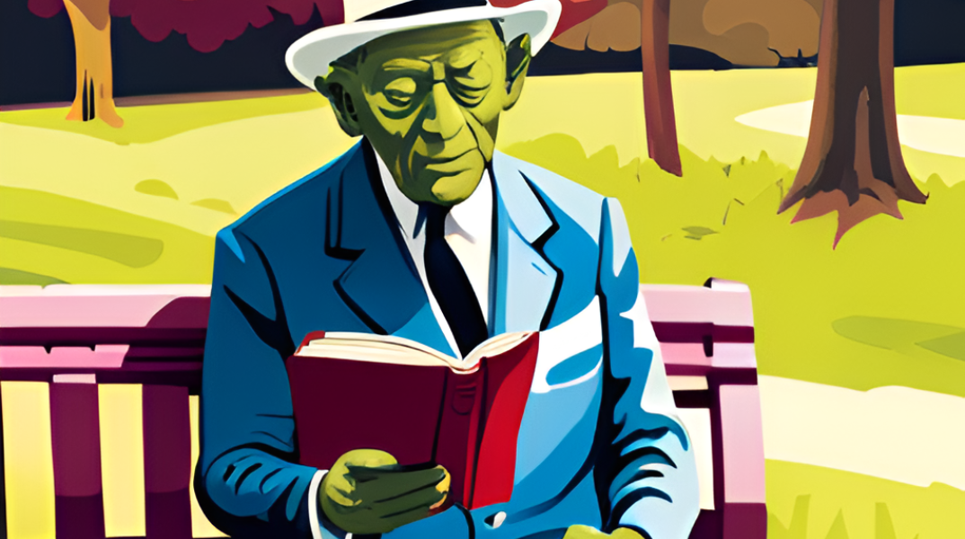 Ο μοναχικός ηλικιωμένος άντρας στο σιντριβάνι