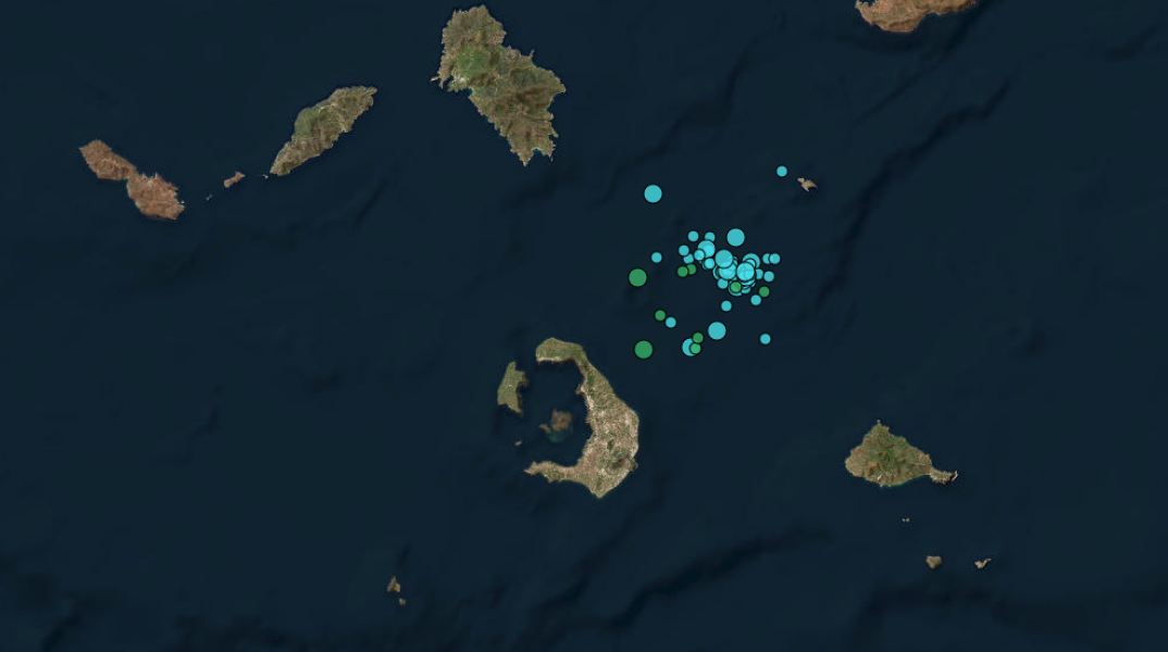 Σεισμοί στη Σαντορίνη όπως έχουν καταγραφεί από το Γεωδυναμικό Ινστιτούτο
