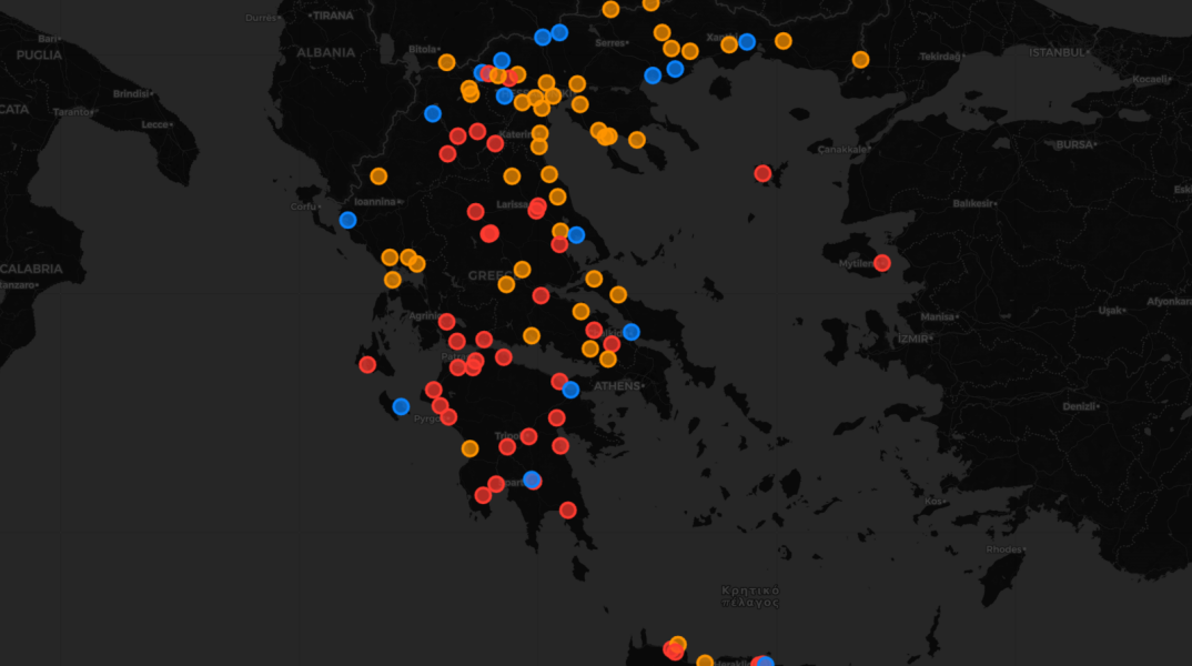 LIVE χάρτης | Πού υπάρχουν τώρα αγροτικά μπλόκα 