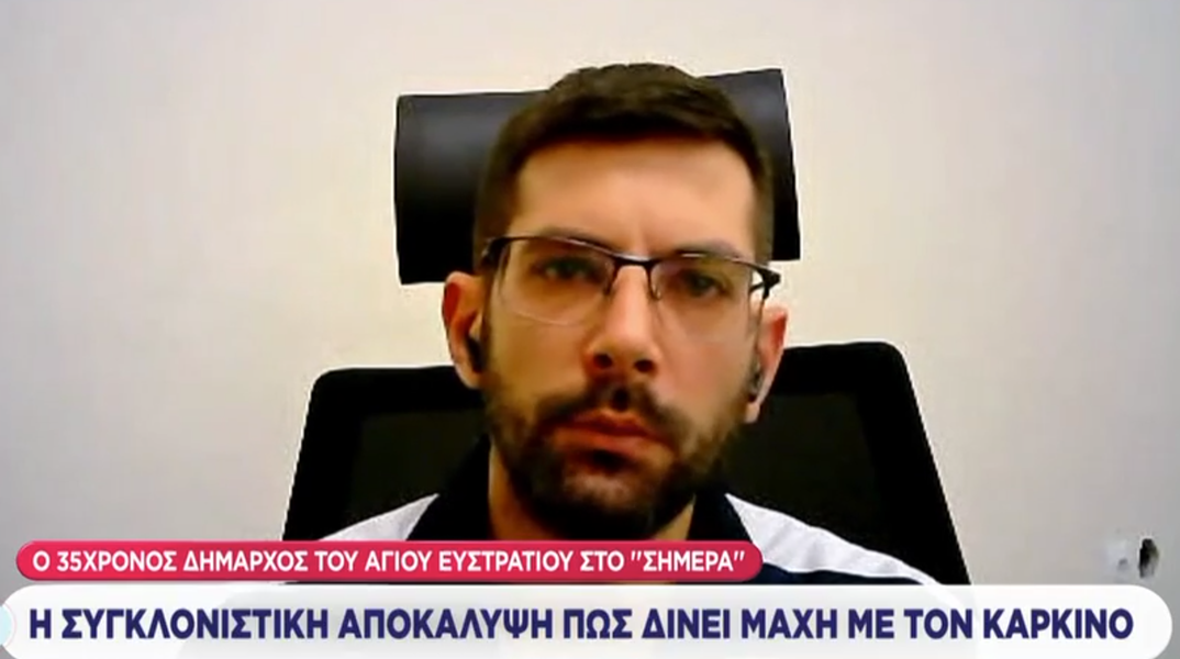 Ο δήμαρχος Αγίου Ευστρατίου, Κώστας Σινάνης