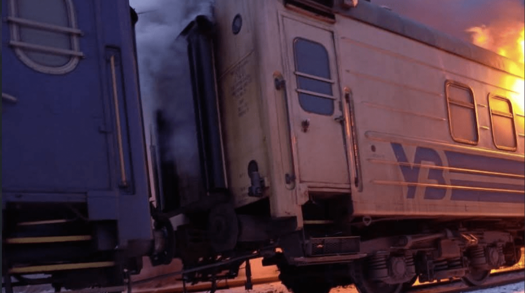 Τρένο που χτυπήθηκε από ρωσικά drones στο Χάρκοβο