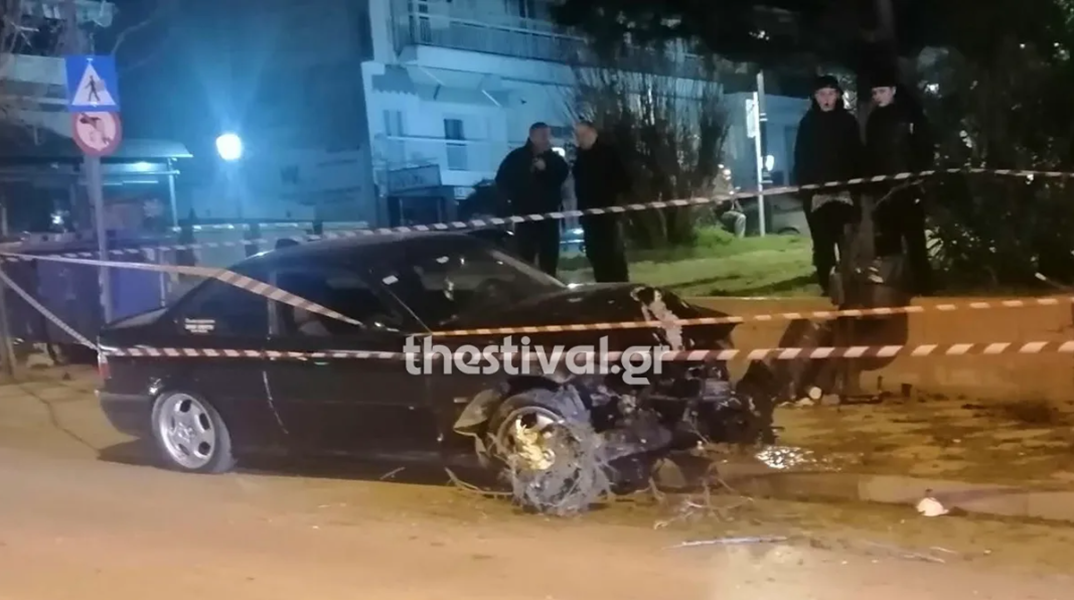 Ζημιές στο αυτοκίνητο του 27χρονου μετά το τροχαίο δυστύχημα