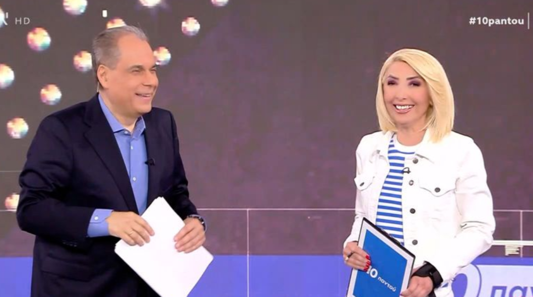 Με νάρθηκα στο χέρι η Μίνα Καραμήτρου - Όσα είπε για το ατύχημα ο Νίκος Στραβελάκης