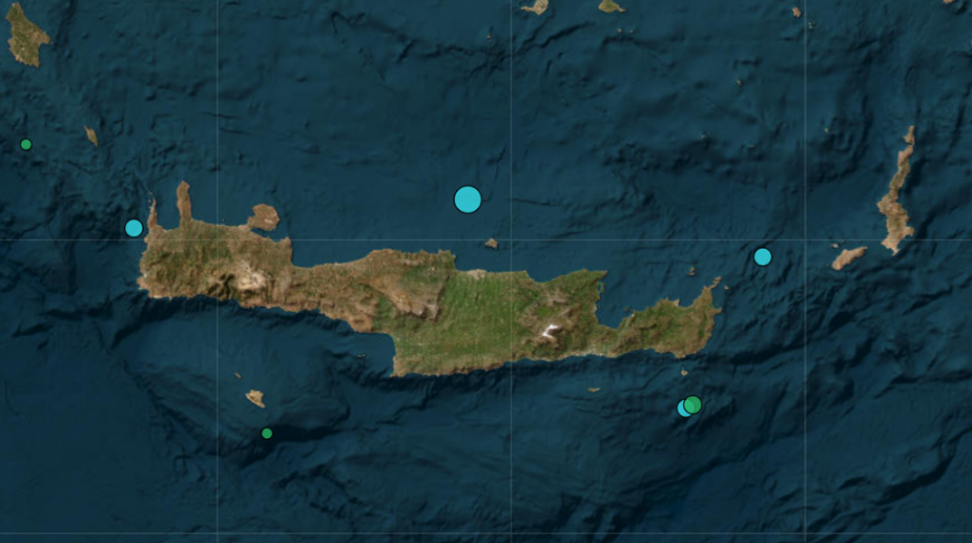 Σεισμός τώρα στο Ηράκλειο Κρήτης - Το επίκεντρο και το εστιακό βάθος της δόνησης που καταγράφηκε το μεσημέρι του Σαββάτου (18.7)