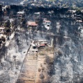Αεροφωτογραφία από τη φωτιά στο Μάτι