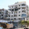 Κατεστραμμένα κτίρια στη Νότια Βηρυτό μετά τον σημερινό ισραηλινό βομβαρδισμό