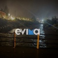 Εικόνα από φουσκωμένο ποτάμι λόγω της κακοκαιρίας στην Εύβοια