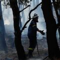 Πυροσβέστης επιχειρεί σε πυρκαγιά