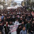 Το συλαλλητήριο των φοιτητών και μαθητών στην Πανεπιστημίου