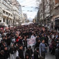 Στιγμιότυπο από το φοιτητικό συλλαλητήριο στο κέντρο της Αθήνας