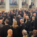 Στην τελετή αναγόρευσης του Ευάγγελου Βενιζέλου σε επίτιμο διδάκτορα στο ΕΚΠΑ η Κατερίνα Σακελλαροπούλου
