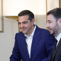 Αλέξης Τσίπρας, Νίκος Ανδρουλάκης © ΓΙΩΡΓΟΣ ΚΟΝΤΑΡΙΝΗΣ/EUROKINISSI