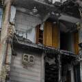 Κατεστραμμένο κτίριο στην Ουκρανία μετά τον ρωσικό βομβαρδισμό