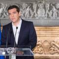 Ο Αλέξης Τσίπρας στις δηλώσεις του για το αποτέλεσμα του δημοψηφίσματος την Κυριακή 5 Ιουλίου 2015. © ΓΡΑΦΕΙΟ ΤΥΠΟΥ ΠΡΩΘΥΠΟΥΡΓΟΥ/ANDREA BONETTI/EUROKINISSI