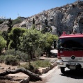 Όχημα της Πυροσβεστικής στον Λυκαβηττό