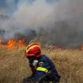 Πυροσβέστης επιχειρεί σε πυρκαγιά