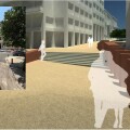 Μακέτα για την ανάπλαση στην πλατεία Θεάτρου (κεντρική) - Η τωρινή εικόνα (ένθετη)