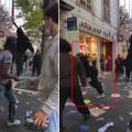 Η στιγμή που διαδηλωτής στη Γαλλία χτυπά πισώπλατα ιδιοκτήτη καταστήματος