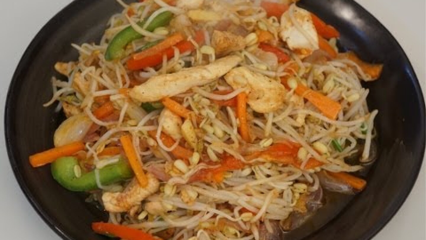 Stir Fry Chicken & Beansprouts recipe Asian cooking