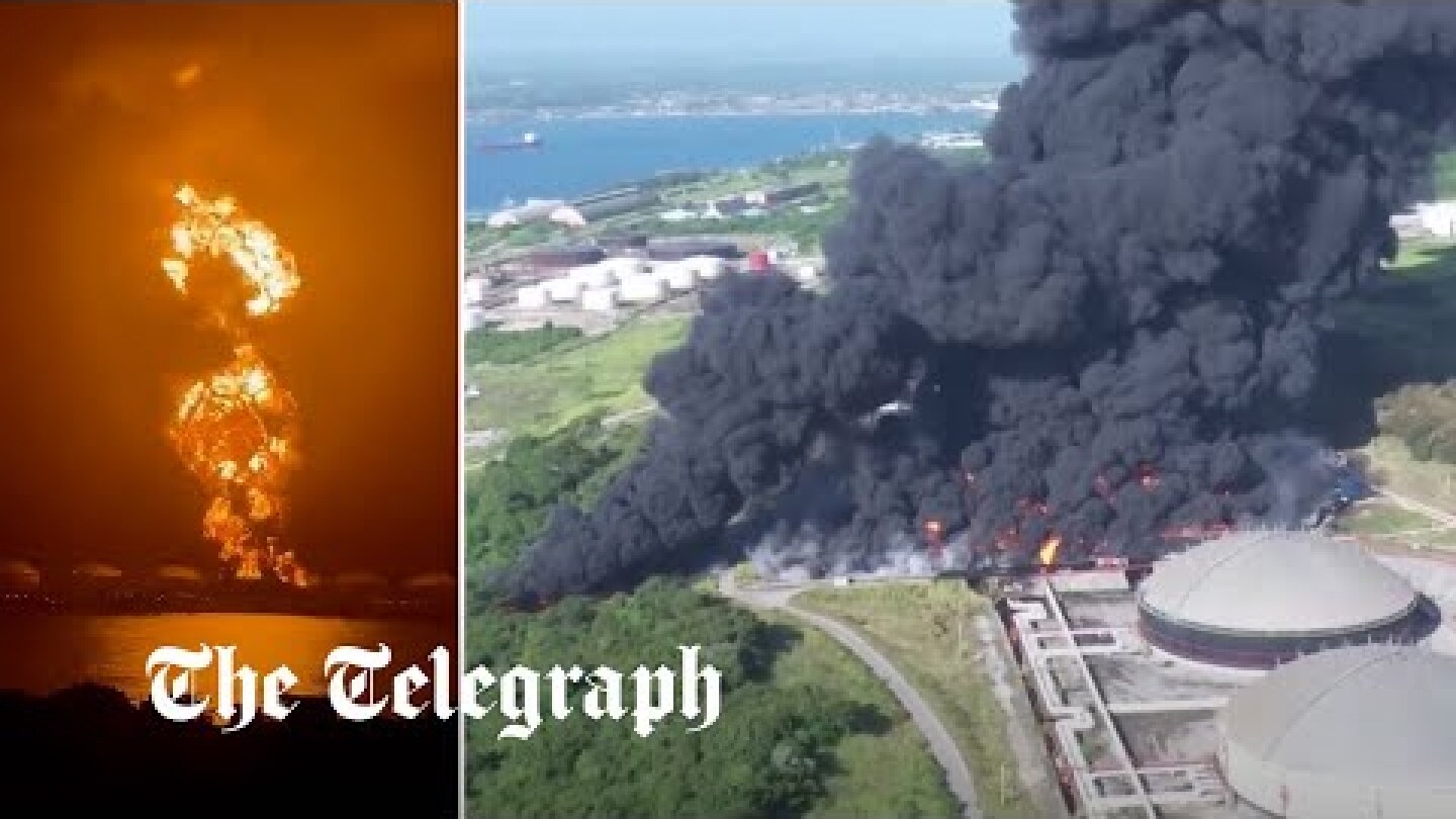 Massive explosion as oil facility in Cuba catches fire